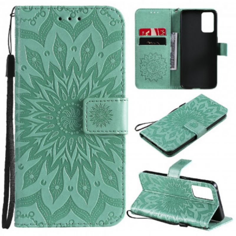 Flip Case Leren Oppo Reno 6 5g Zonnebloem