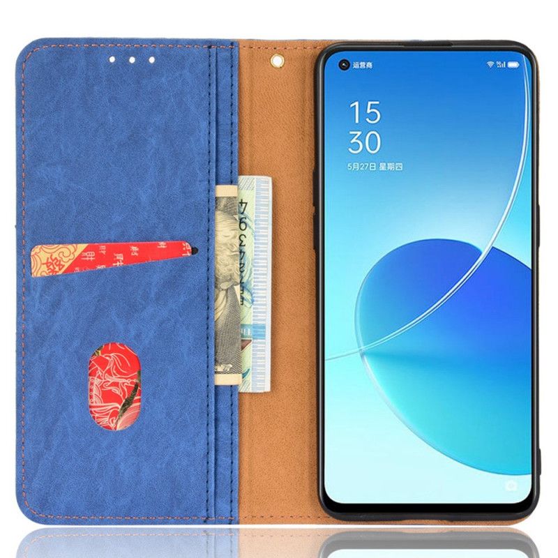 Folio-hoesje Oppo Reno 6 5g Kunstleer Bicolor Schuin