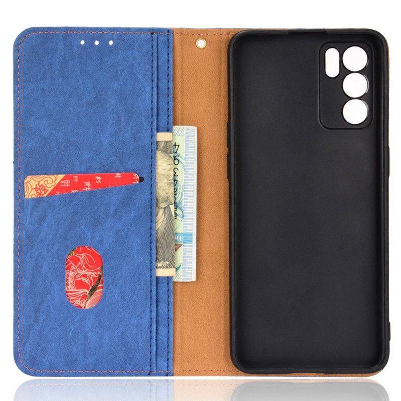 Folio-hoesje Oppo Reno 6 5g Kunstleer Bicolor Schuin