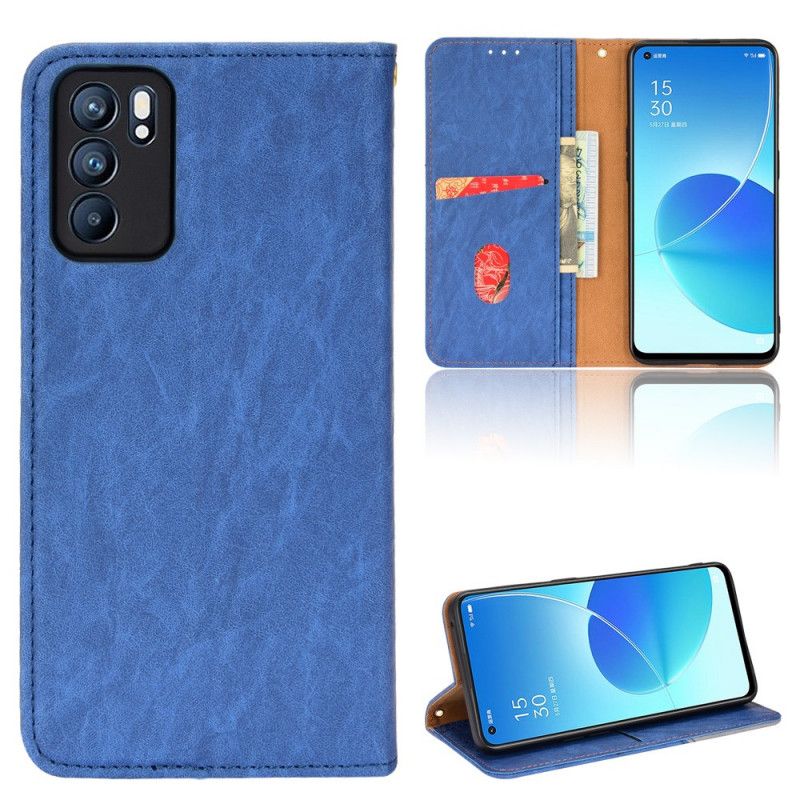 Folio-hoesje Oppo Reno 6 5g Kunstleer Bicolor Schuin