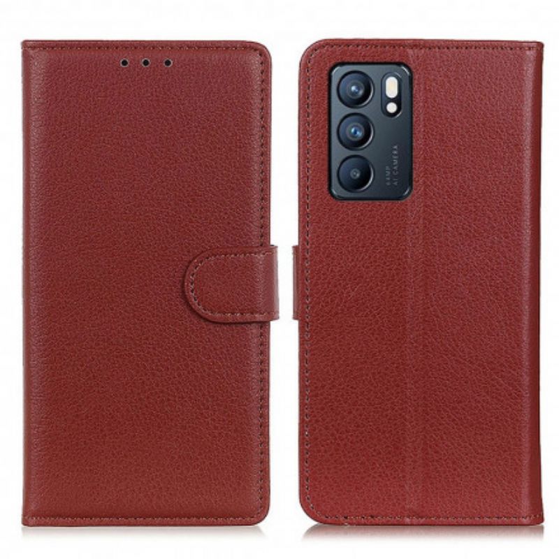 Folio-hoesje Oppo Reno 6 5g Lychee Kunstleer