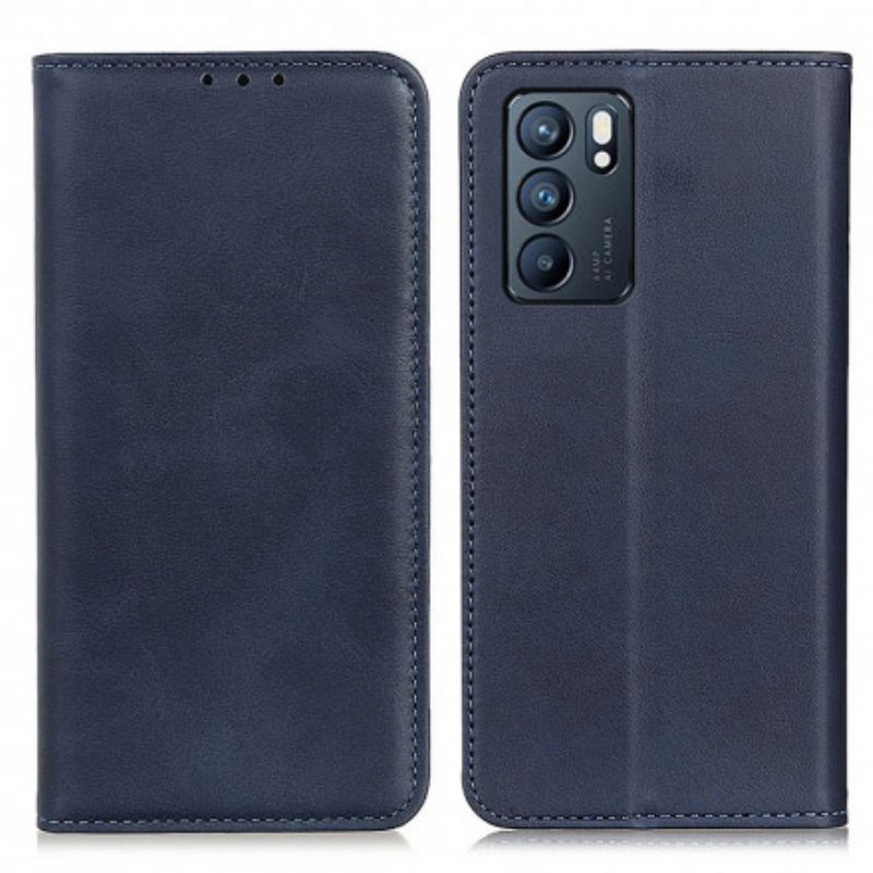 Folio-hoesje Oppo Reno 6 5g Splitlederen Elegantie