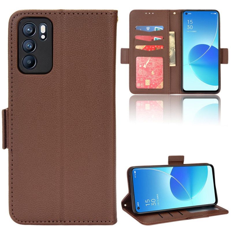 Folio-hoesje Oppo Reno 6 5g Telefoonhoesje Flap Dubbele Nieuwe Kleuren