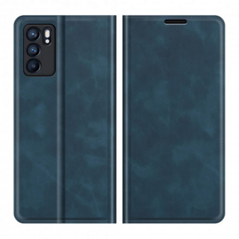 Folio-hoesje Oppo Reno 6 5g Zacht Leereffect