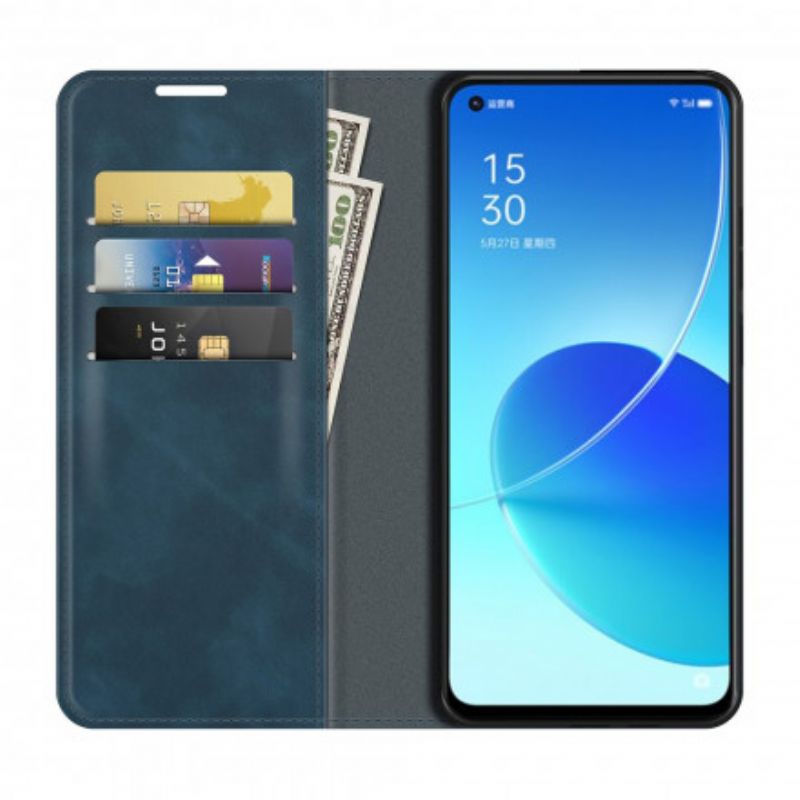 Folio-hoesje Oppo Reno 6 5g Zacht Leereffect