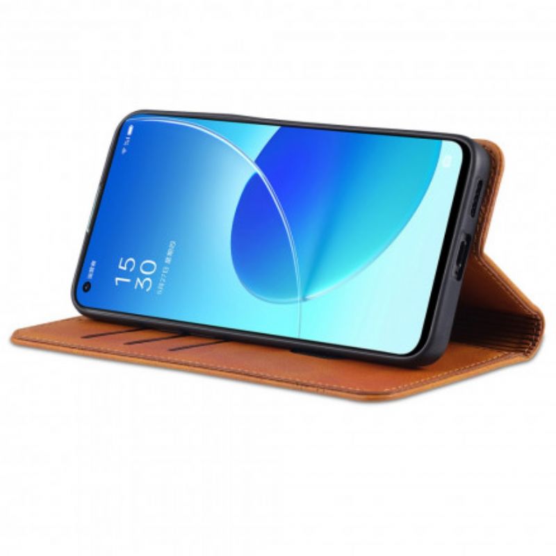 Folio-hoesje Voor Oppo Reno 6 5g Azns Lederen Stijl