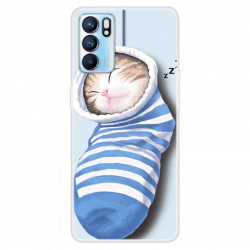 Hoesje Oppo Reno 6 5g Slapende Kitten Bescherming Hoesje