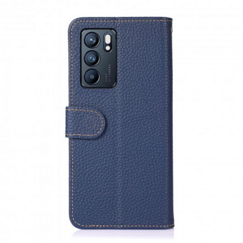 Leren Hoesje Oppo Reno 6 5g Litchi Khazneh Leer Bescherming Hoesje