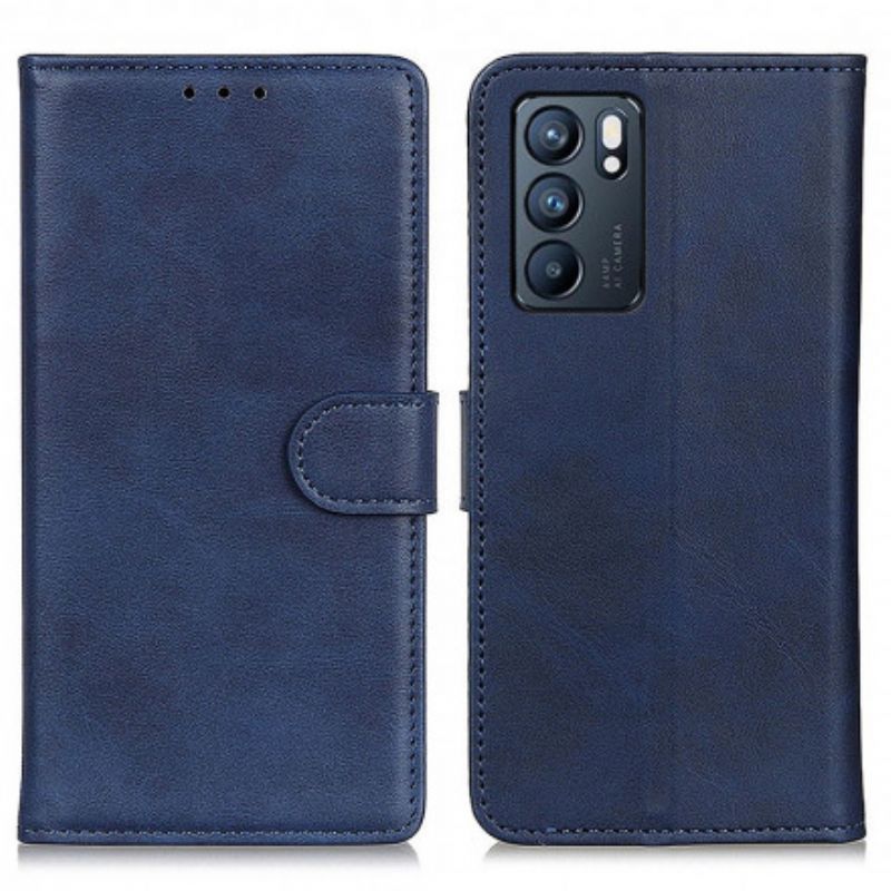 Leren Hoesje Oppo Reno 6 5g Retro Mat Leereffect