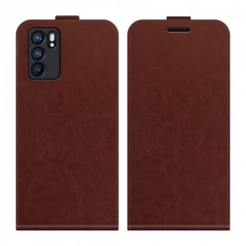 Leren Hoesje Oppo Reno 6 5g Verticaal Leereffect Met Flap Bescherming Hoesje