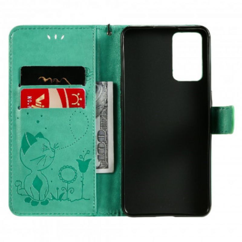 Leren Hoesje Voor Oppo Reno 6 5g Cat And Bee String