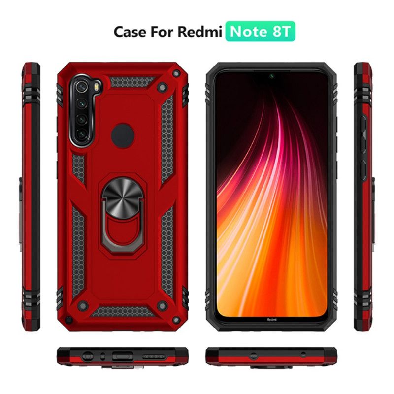 Case Hoesje Xiaomi Redmi Note 8T Rood Zwart Telefoonhoesje Premium Ring