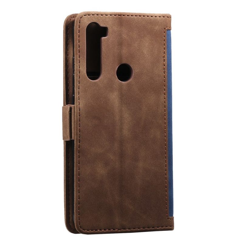 Cover Folio-hoesje Xiaomi Redmi Note 8T Grijs Zwart Telefoonhoesje Tweekleurig Kunstleer Met Versterkte Contouren