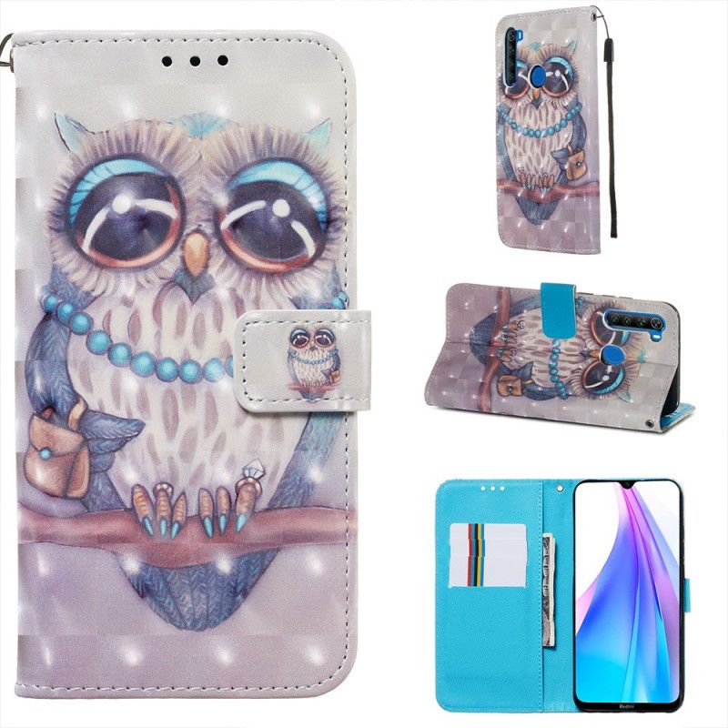 Cover Folio-hoesje Xiaomi Redmi Note 8T Telefoonhoesje Mevrouw Uil