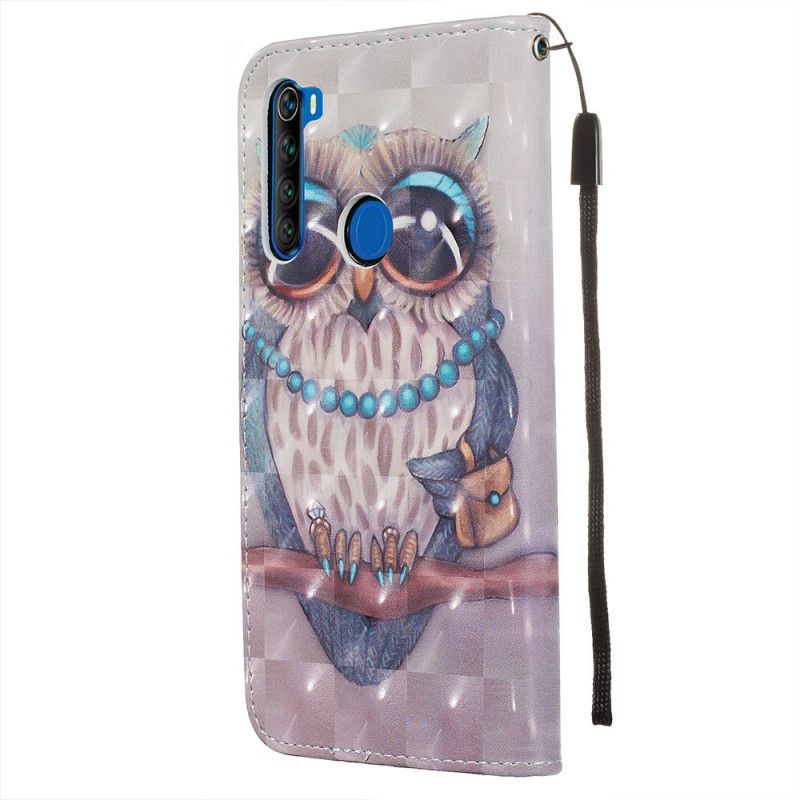 Cover Folio-hoesje Xiaomi Redmi Note 8T Telefoonhoesje Mevrouw Uil