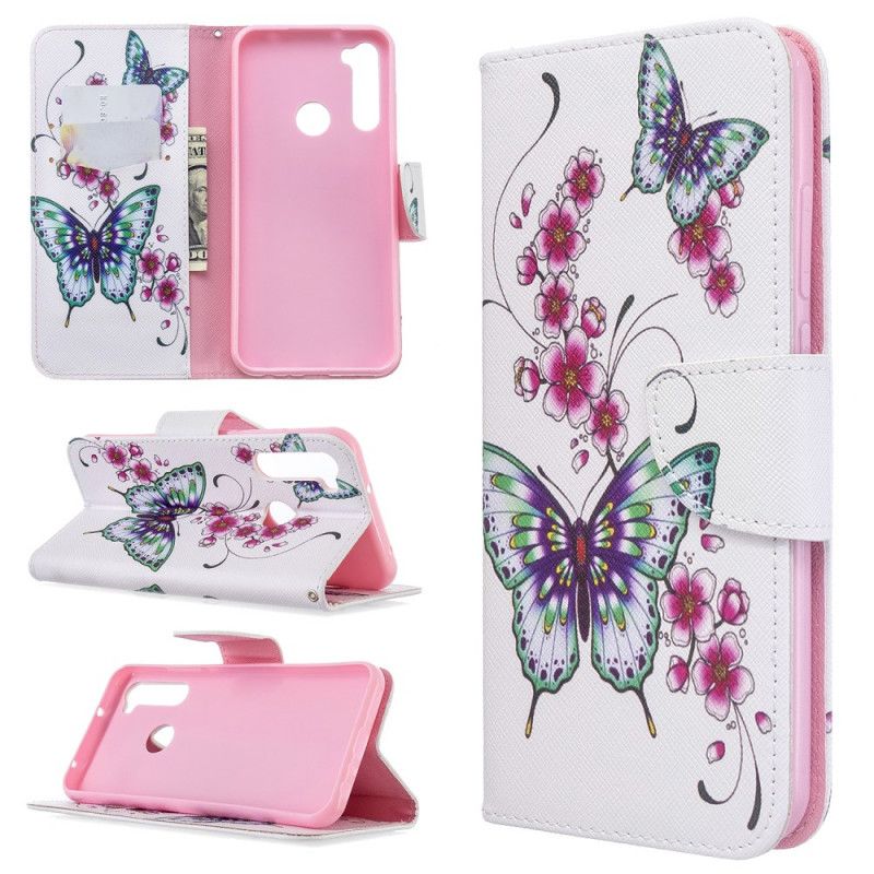 Cover Folio-hoesje Xiaomi Redmi Note 8T Telefoonhoesje Prachtige Vlinders