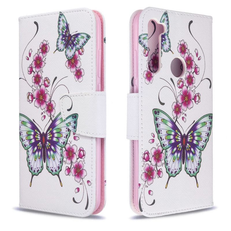 Cover Folio-hoesje Xiaomi Redmi Note 8T Telefoonhoesje Prachtige Vlinders