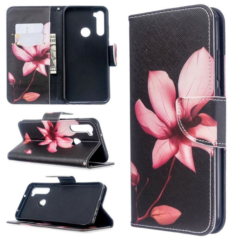 Cover Folio-hoesje Xiaomi Redmi Note 8T Telefoonhoesje Roze Bloem