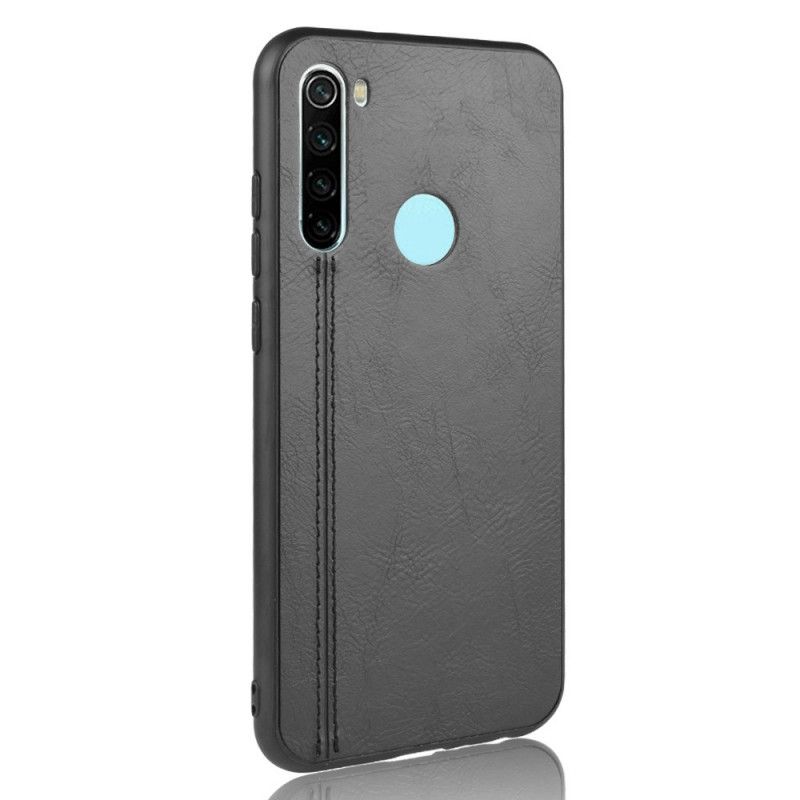 Cover Hoesje Xiaomi Redmi Note 8T Rood Zwart Telefoonhoesje Gestikt Leereffect