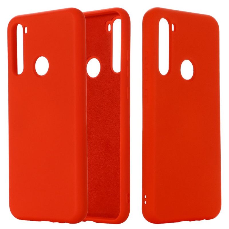 Cover Hoesje Xiaomi Redmi Note 8T Rood Zwart Telefoonhoesje Siliconenvloeistof