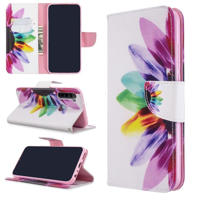 Flip Case Leren Xiaomi Redmi Note 8T Aquarelbloem