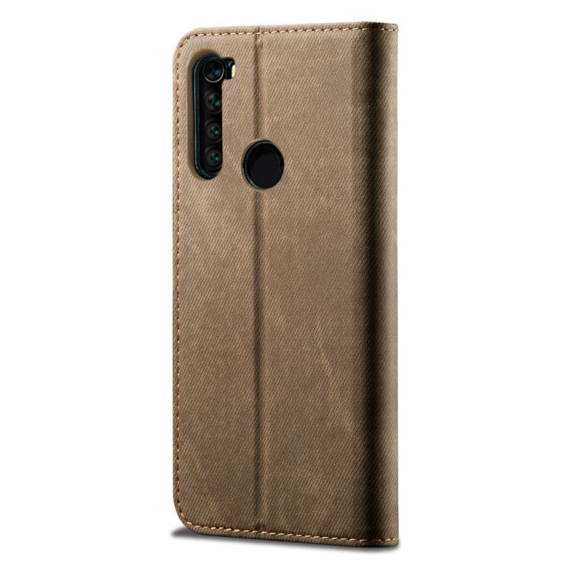 Folio-hoesje Xiaomi Redmi Note 8T Donkerblauw Zwart Jeansstof