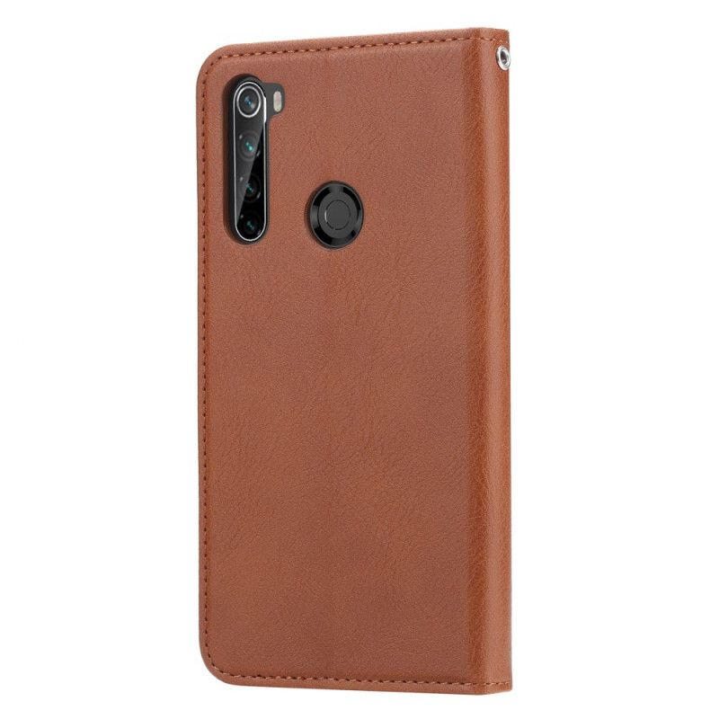 Folio-hoesje Xiaomi Redmi Note 8T Rood Zwart Kaarthouder Van Imitatieleer