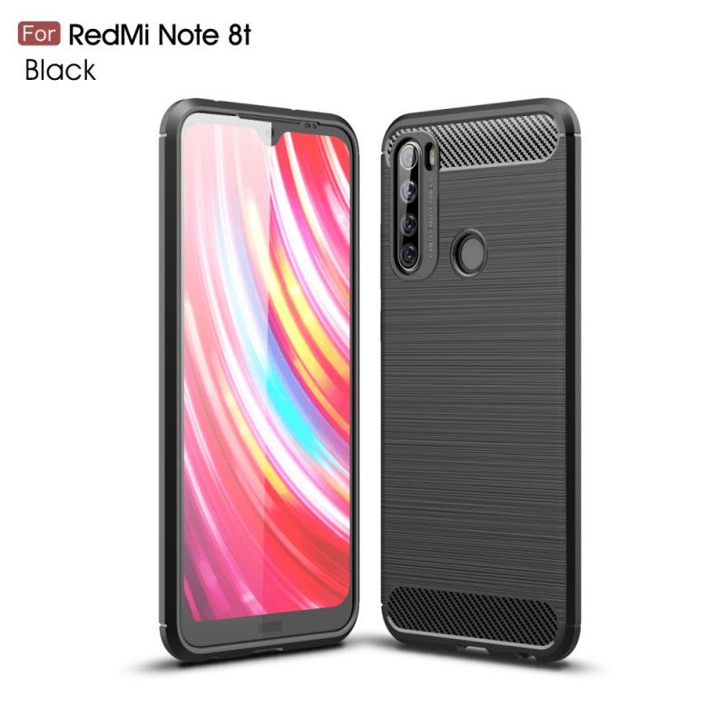 Hoesje voor Xiaomi Redmi Note 8T Rood Zwart Geborsteld Koolstofvezel