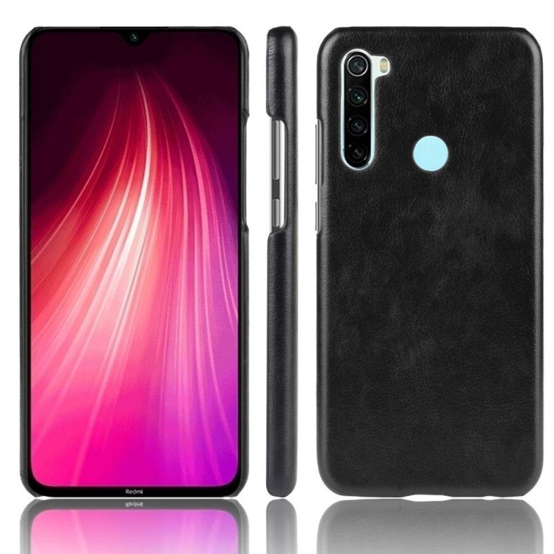 Hoesje Xiaomi Redmi Note 8T Grijs Zwart Lychee Leereffect