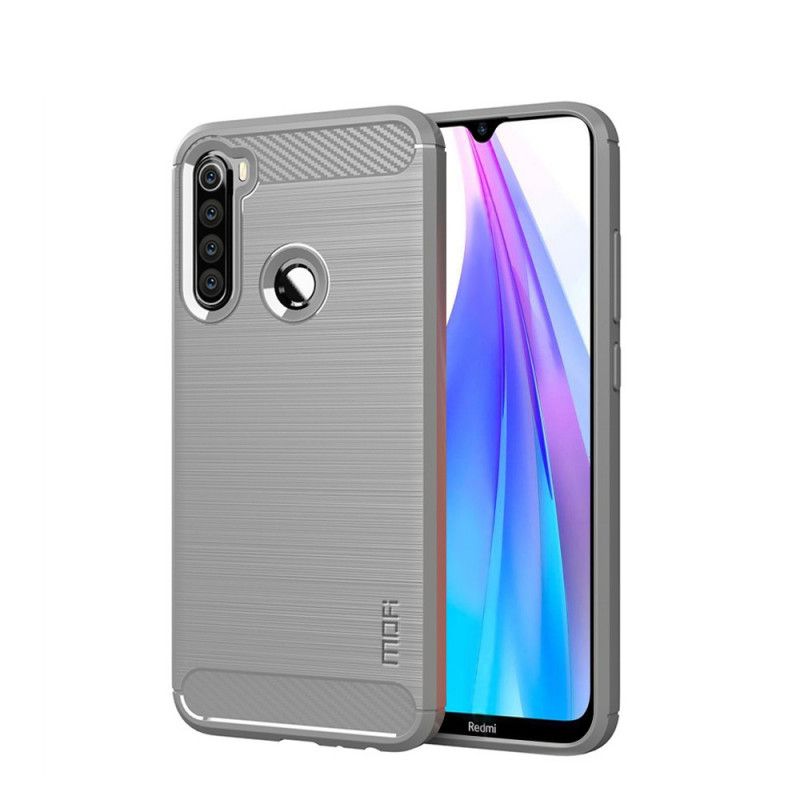 Hoesje Xiaomi Redmi Note 8T Grijs Zwart Mofi Geborstelde Koolstofvezel