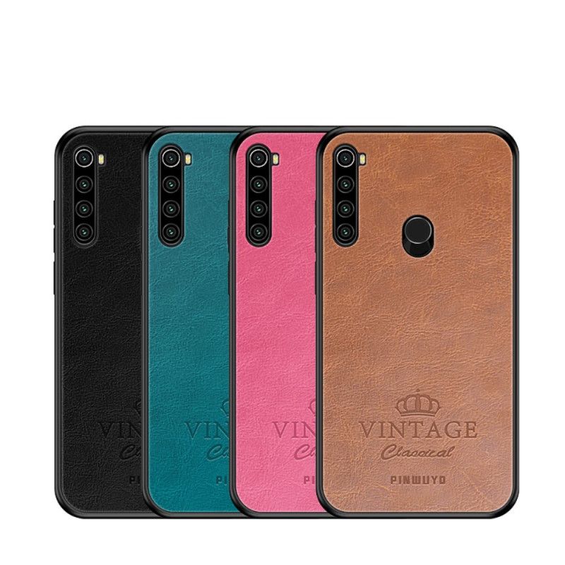 Hoesje Xiaomi Redmi Note 8T Magenta Zwart Vintage Pinwuyo Leereffect