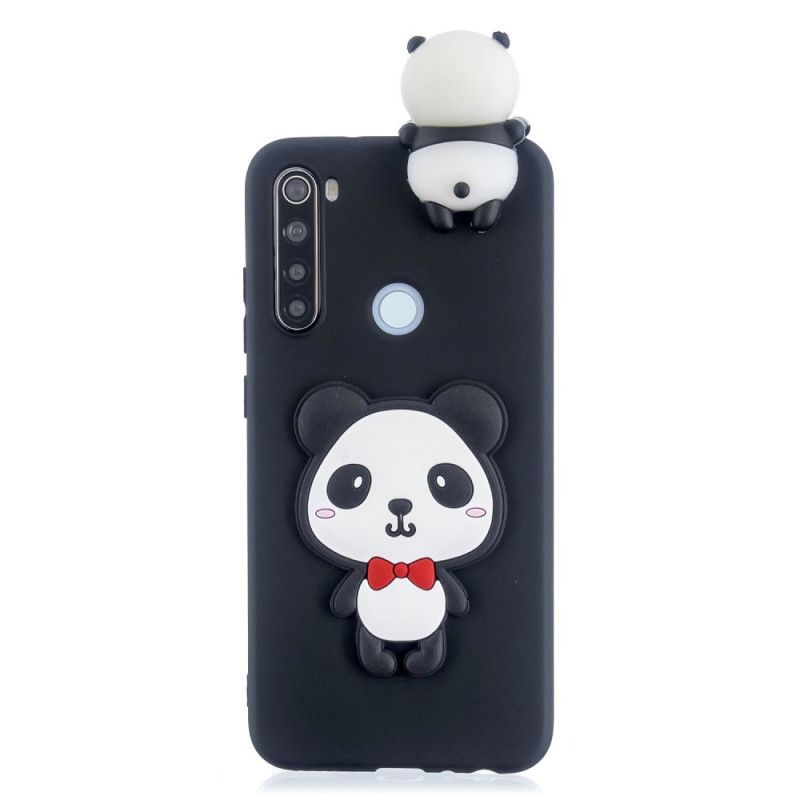 Hoesje Xiaomi Redmi Note 8T Rood Zwart 3D Mijn Panda