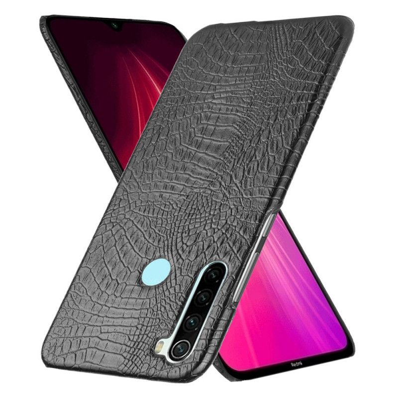 Hoesje Xiaomi Redmi Note 8T Wit Zwart Krokodillenhuidstijl