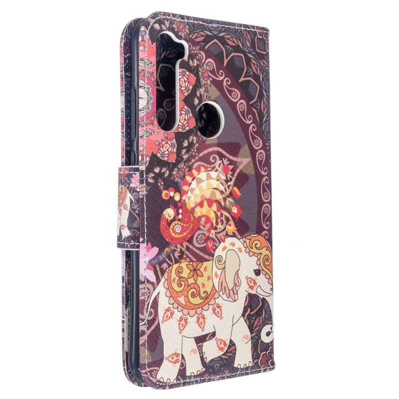 Leren Hoesje voor Xiaomi Redmi Note 8T Indische Olifanten