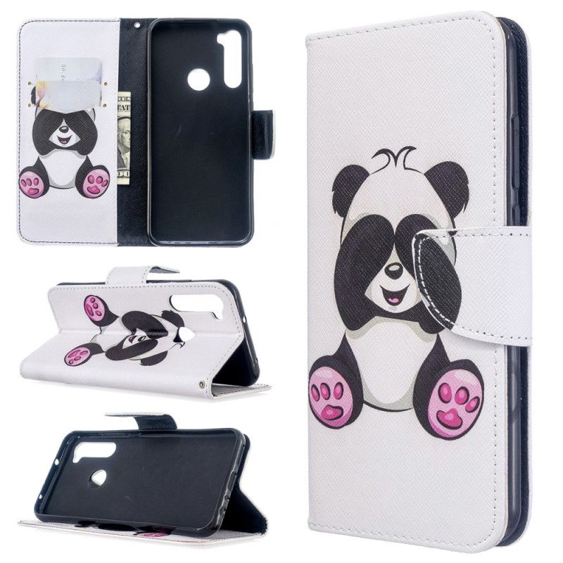 Leren Hoesje voor Xiaomi Redmi Note 8T Leuke Panda