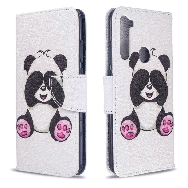 Leren Hoesje voor Xiaomi Redmi Note 8T Leuke Panda