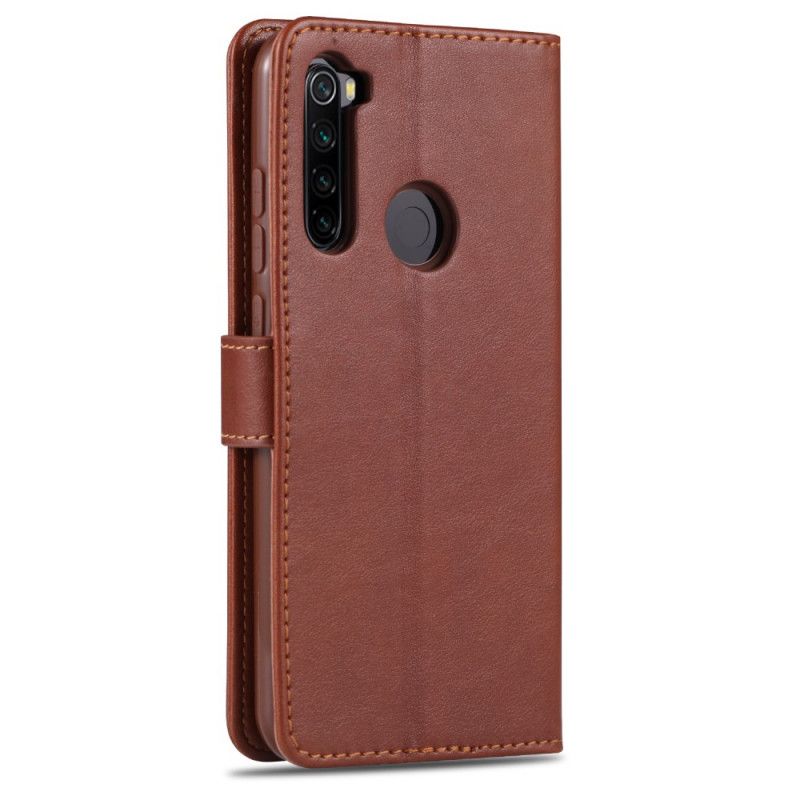 Leren Hoesje voor Xiaomi Redmi Note 8T Magenta Zwart Kunstleer Azns