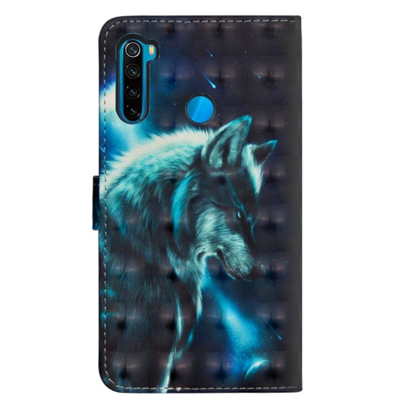 Leren Hoesje voor Xiaomi Redmi Note 8T Majestueuze Wolf