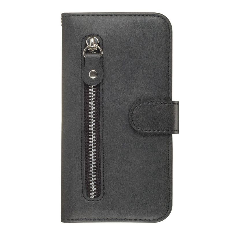 Leren Hoesje voor Xiaomi Redmi Note 8T Rood Zwart Vintage Portemonnee