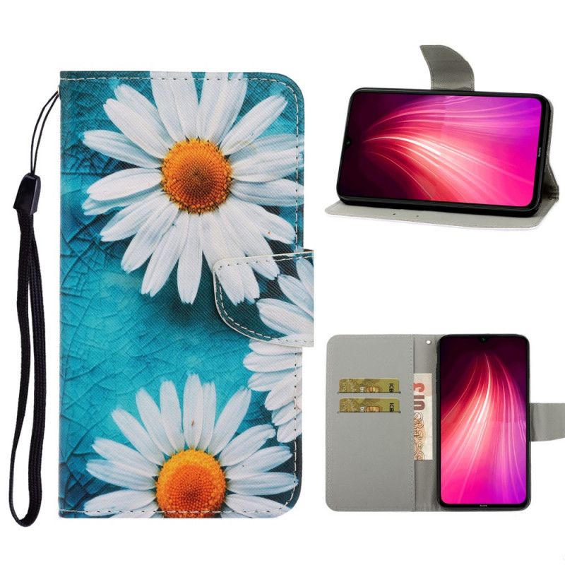 Leren Hoesje voor Xiaomi Redmi Note 8T String Madeliefjes