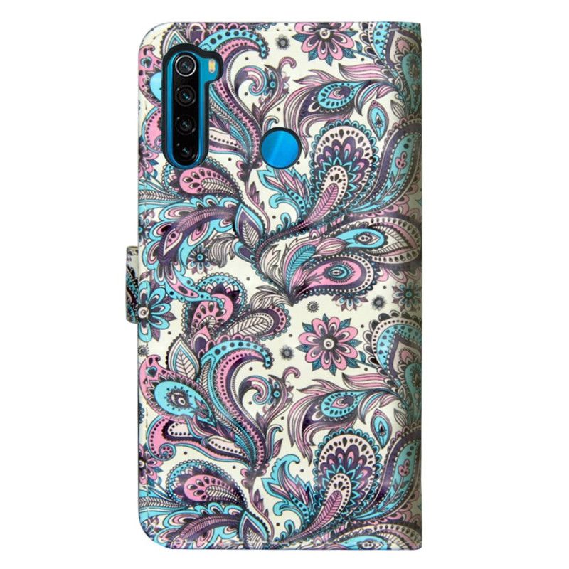 Leren Hoesje Xiaomi Redmi Note 8T Bloemen Met Een Patroon