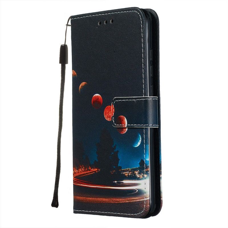 Leren Hoesje Xiaomi Redmi Note 8T Manen En Sterrenstelsel