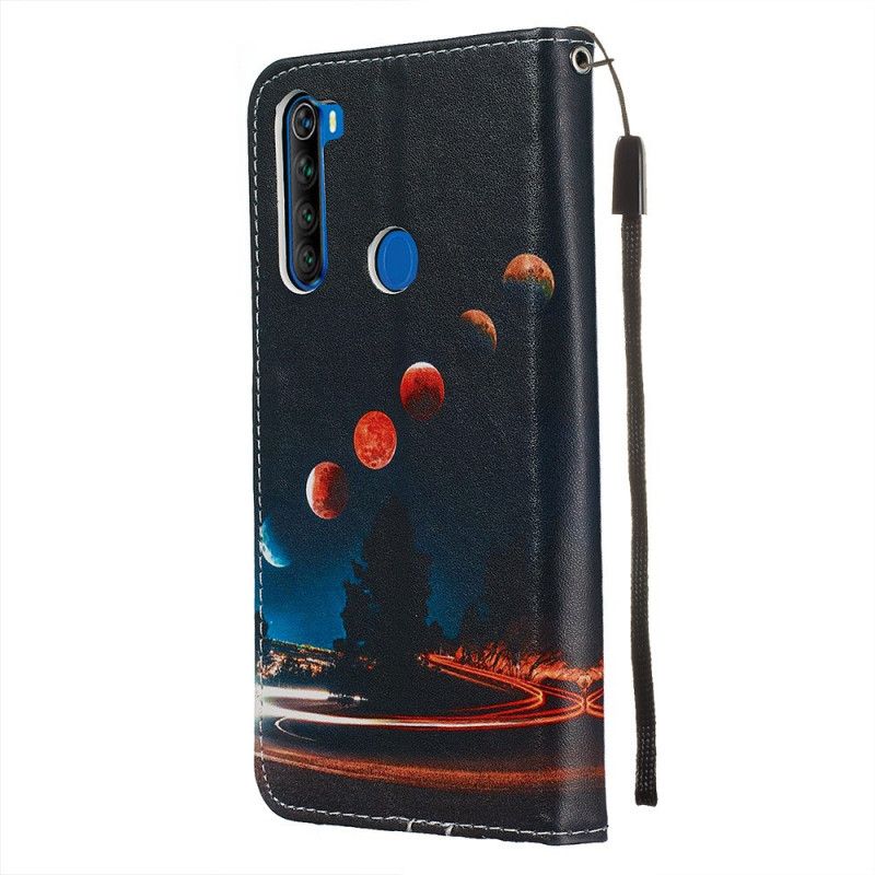 Leren Hoesje Xiaomi Redmi Note 8T Manen En Sterrenstelsel