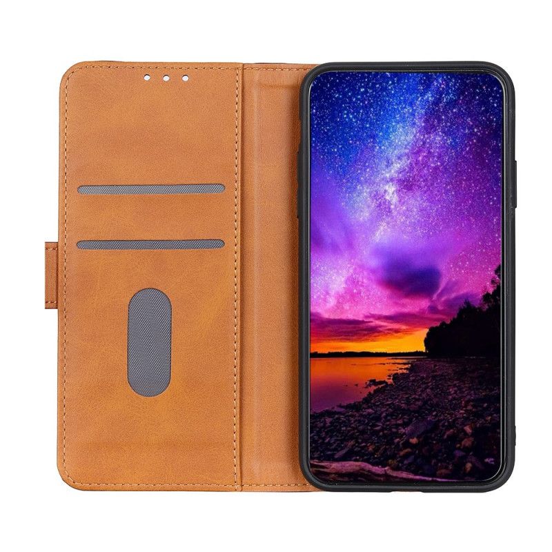 Leren Hoesje Xiaomi Redmi Note 8T Rood Zwart Gestikt Lychee Leereffect