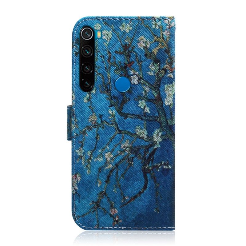 Leren Hoesje Xiaomi Redmi Note 8T Telefoonhoesje Bloeiende Boomtak