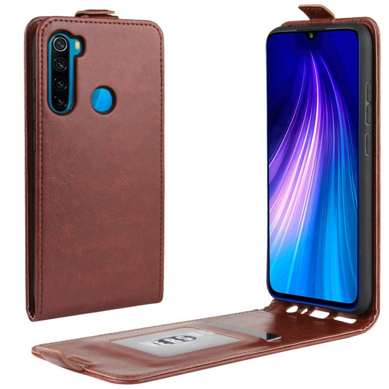 Leren Hoesje Xiaomi Redmi Note 8T Wit Zwart Vouwledereffect