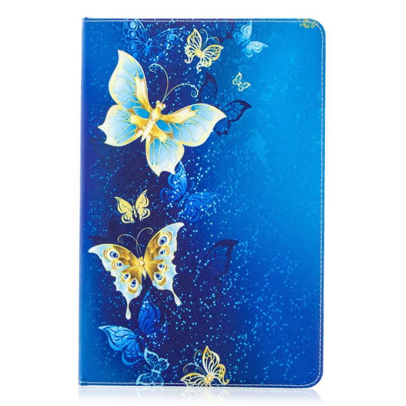 Case Samsung Galaxy Tab S7 Lichtblauw Donkerblauw Telefoonhoesje Kostbare Vlinders