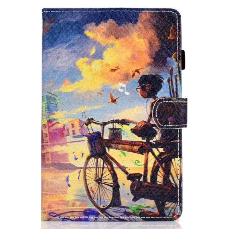 Cover Folio-hoesje Samsung Galaxy Tab S7 Telefoonhoesje Fiets Art