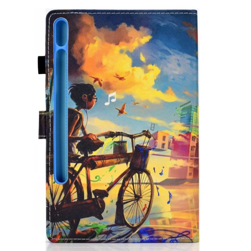 Cover Folio-hoesje Samsung Galaxy Tab S7 Telefoonhoesje Fiets Art