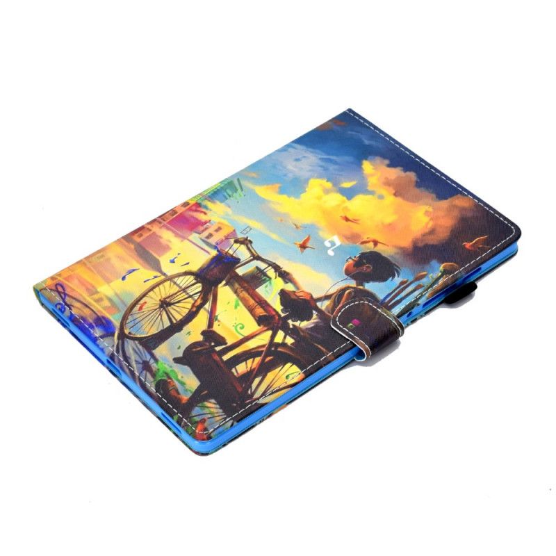 Cover Folio-hoesje Samsung Galaxy Tab S7 Telefoonhoesje Fiets Art